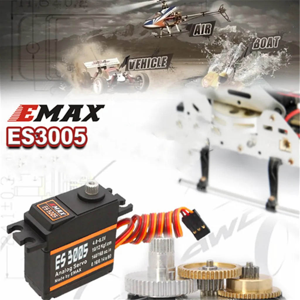 Детали модели Emax ES3005 43g Водонепроницаемый металлический Аналоговый сервопривод
