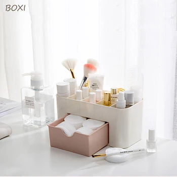 

Boxi Multifunctional Plastic Organizer Makeup Organizer Storage Box Holder Desktop 6 Grid Necklace Earring Cosmetics Boxes