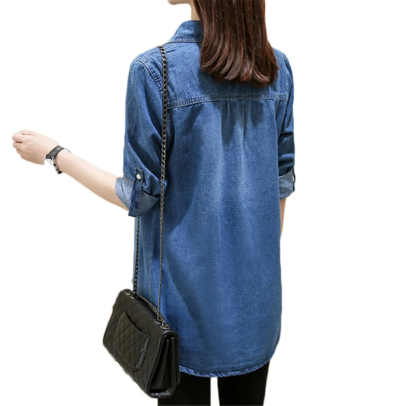Новая женская джинсовая куртка весна осень Корейская тонкая Студенческая Базовая ковбойская рубашка женские хлопковые однобортные куртки пальто A278