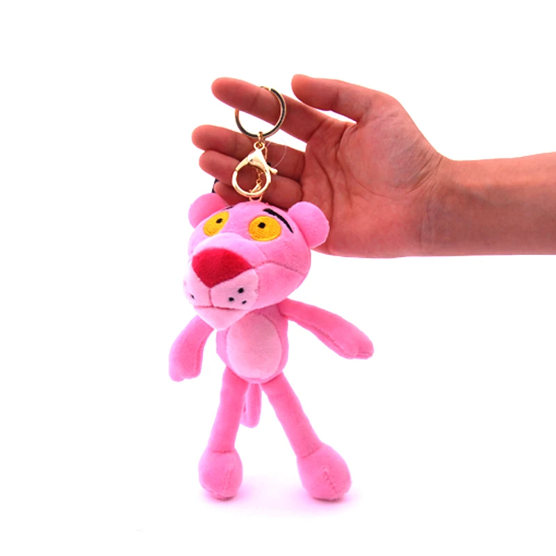 

Cartoon 18cm Cute Pink Leopard Keychain Plush Fragrance Panther Key Holder Women Bag Handbag Purse Charm Pendant Gift Key Chains