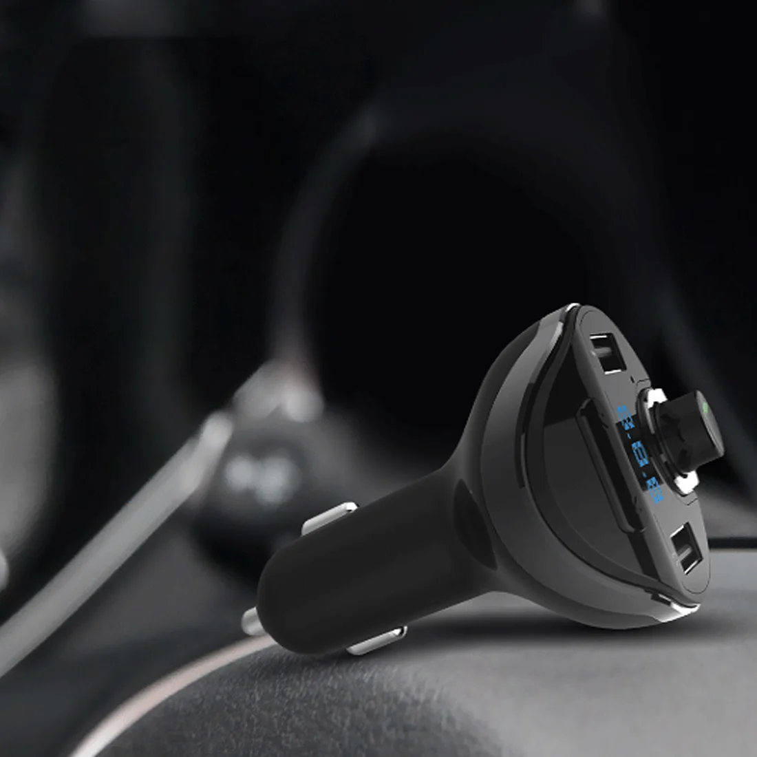Bluetooth автомобильный набор, свободные руки, FM передатчик беспроводной с функцией громкой связи MP3 аудио музыкальный плеер Напряжение Обнаружения Двойной зарядное устройство usb