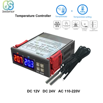 

Dual Digital Temperature Controller Two Relay Output Thermostat Thermoregulator 10A Heating Cooling STC-3008 12V 24V 220V