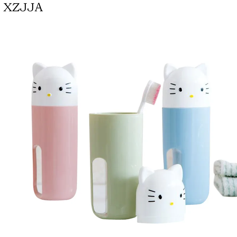 

XZJJA Creative High Quality Portable Cartoon Travel Mini Plastic Toothbrush Case Storage Box Toothbrush Holder
