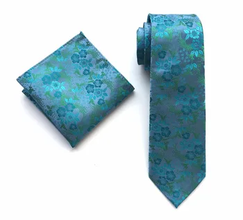 

Elegant Men Luxury Necktie Set Wedding Party Embroidered Floral Ties Sets with Hanky
