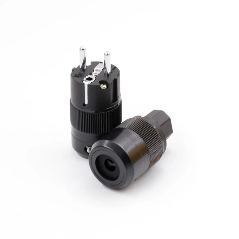 

one pair x Rhodium Plated Hi End Schuko EU AC Power Plug Europ for hifi audio power cable