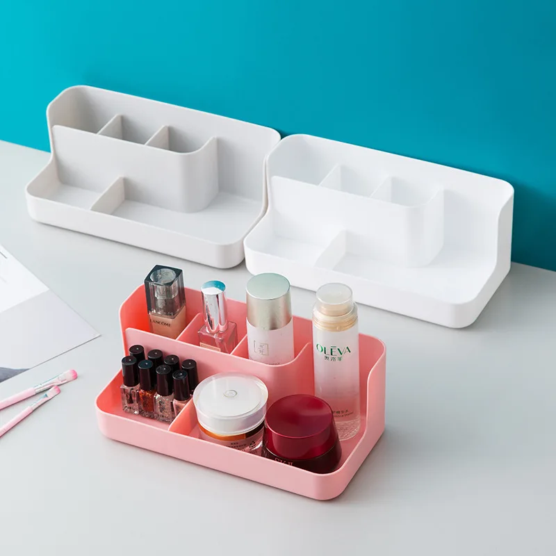 

Kitchen bedroom modern home cosmetics storage box sundries small items concentrated plastic desktop compartment finishing basket