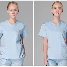 Женский костюм медика наборы больничный доктор униформа медсестры стоматологическая клиника с v-образным вырезом короткий рукав костюм медика s Nanou XK201