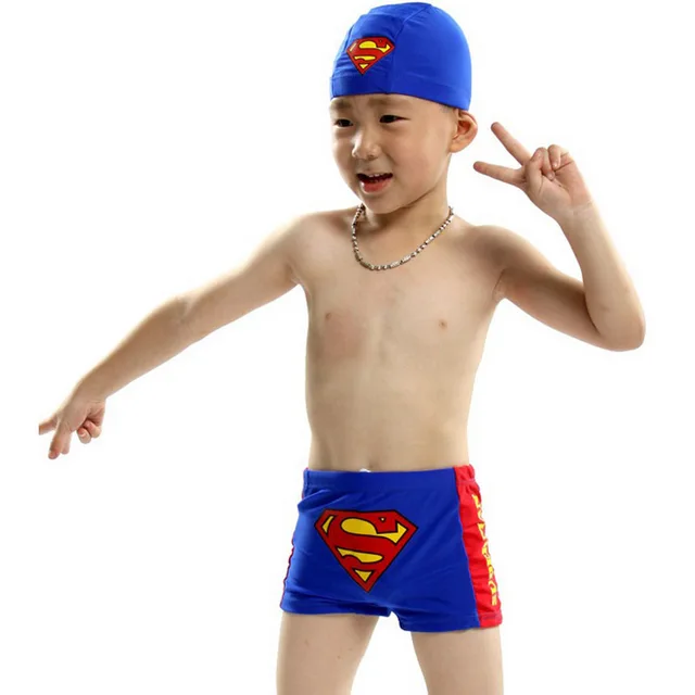 new Fashion Superman Swimming Suit For Boy Children Kids Boys Swimwear