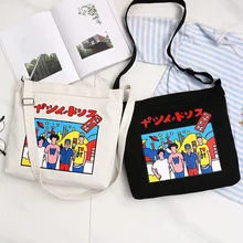 PURFAY Женская Холщовая Сумка-тоут с принтом, женская сумка на плечо, складные сумки для покупок, японские сумки на плечо, Повседневная Сумка-тоут для девочек