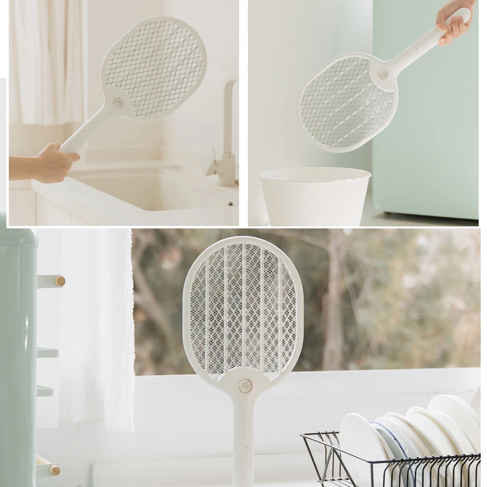 

Electric Mosquito Swatter Three-layer Anti-electric Shock Net USB Charging Mosquito Dispeller Portable With Base Bracket 3000V