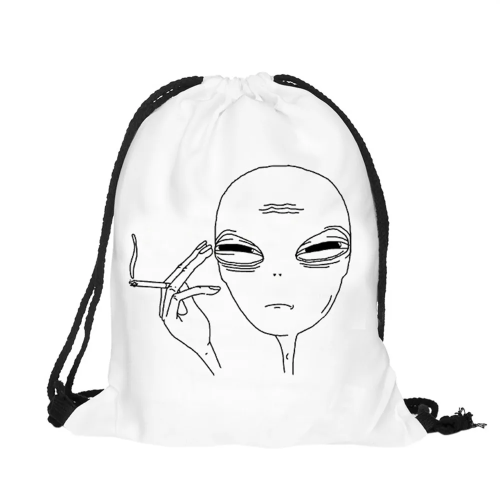 Высокое качество женский рюкзак Alien 3d сумки с принтом со шнурком Mochilas школьные сумки для подростков