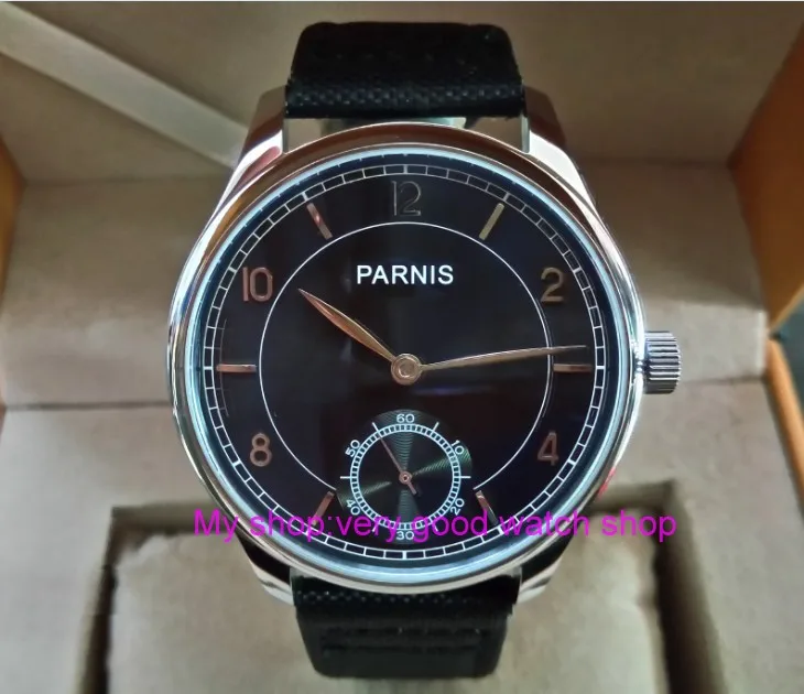 

44mm PARNIS ST3621/6498 Mechanical Hand Wind movement Mechanical watches Gray dial men's watches wholesale DFDD201
