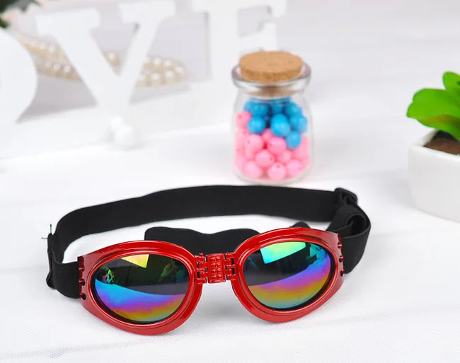 5 цветов складные собачьи очки для средних и больших собак очки для животных водонепроницаемые защитные очки для собак УФ солнцезащитные очки - Цвет: Red