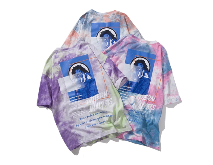 Aelfric Eden Tie Dye/Футболки с круглым вырезом и коротким рукавом; коллекция года; сезон лето; хлопковая Повседневная Уличная одежда; Мужская футболка; модные футболки в масках для мальчиков