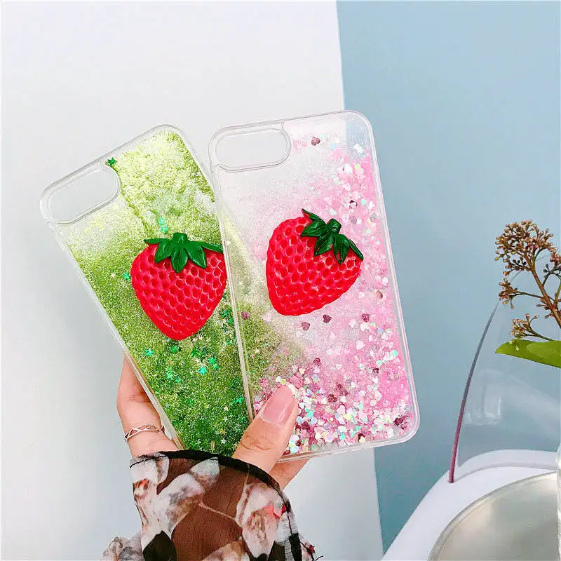 

PAWPAW Fashion Fruit Quicksand Powder Mobile Shell for iPhone 7 Case for iPhone 6s Case All-inclusive 8plus X