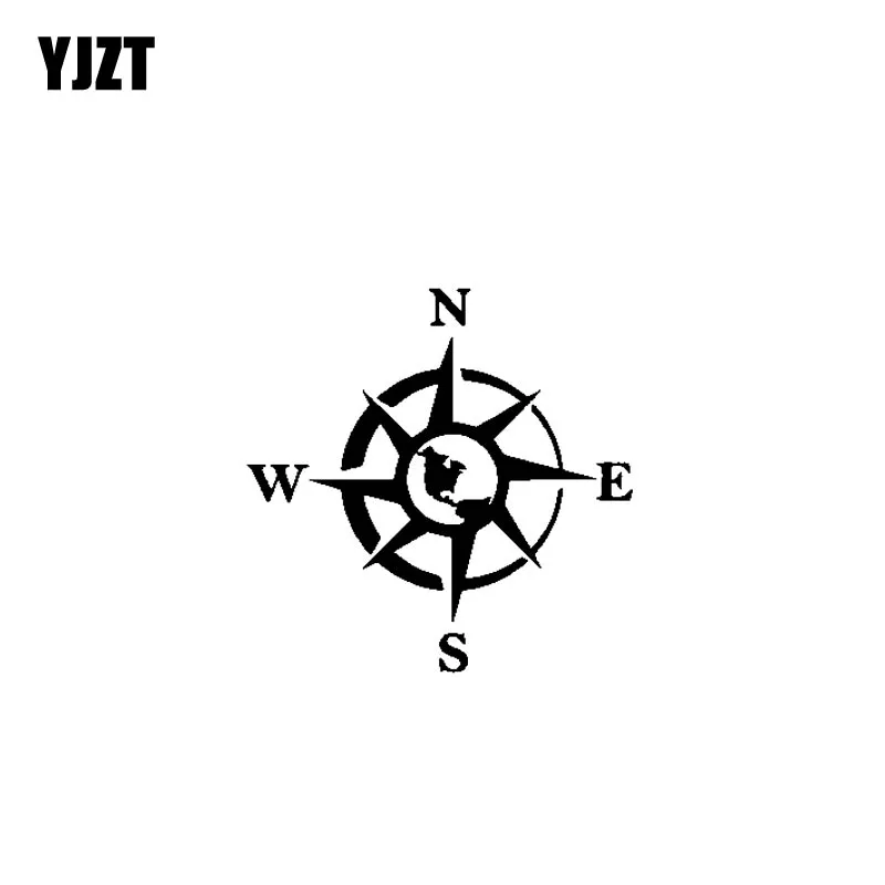 YJZT 12.7CM*12.7CM Compass Adventure Vinyl Personality Motorcycle Car Sticker Decals Black/Silver C13-000445 | Автомобили и