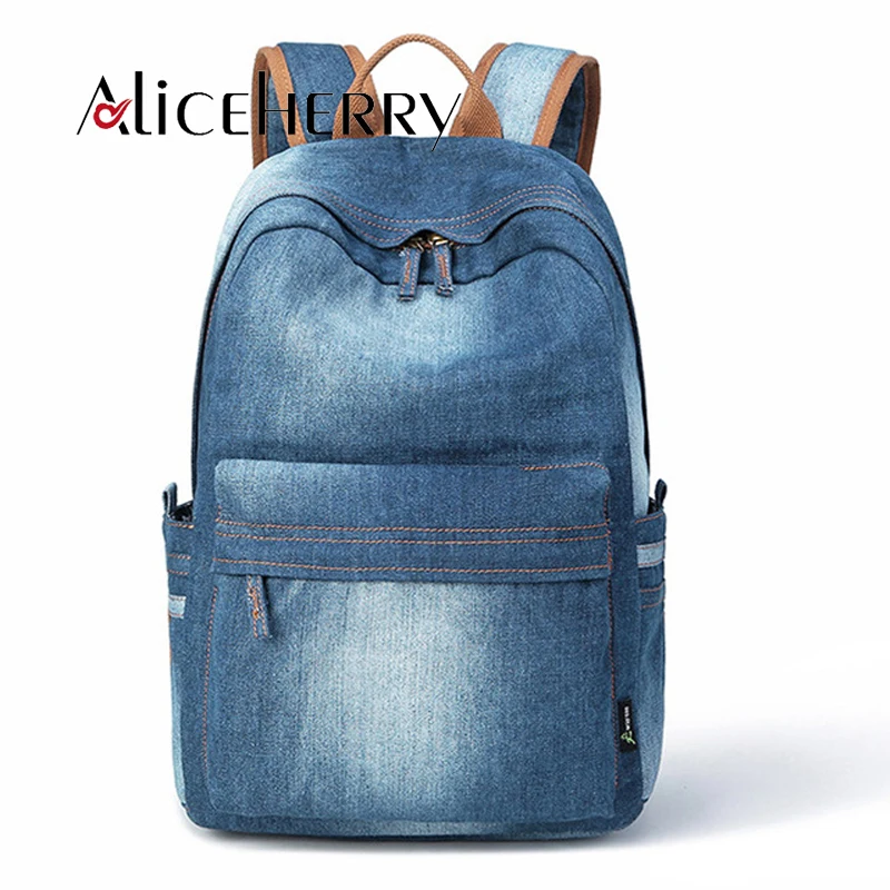 

Retro Women's Backpack denim backpack teenage Girls vintage Travel bag shoulder bags Mochila feminina Blue