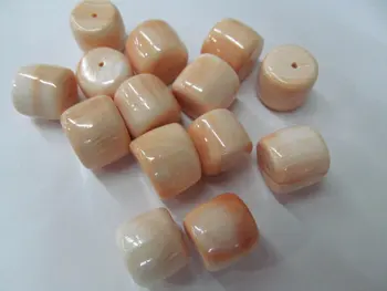 

12x14mm 6pcs top quality camero conch natural queen shell gergous barrel round ball yellow charm bead