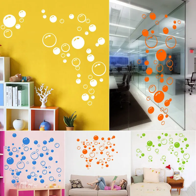 Bubbles Wall Art Sticker Bathroom Window Shower Decor Decoration Kid