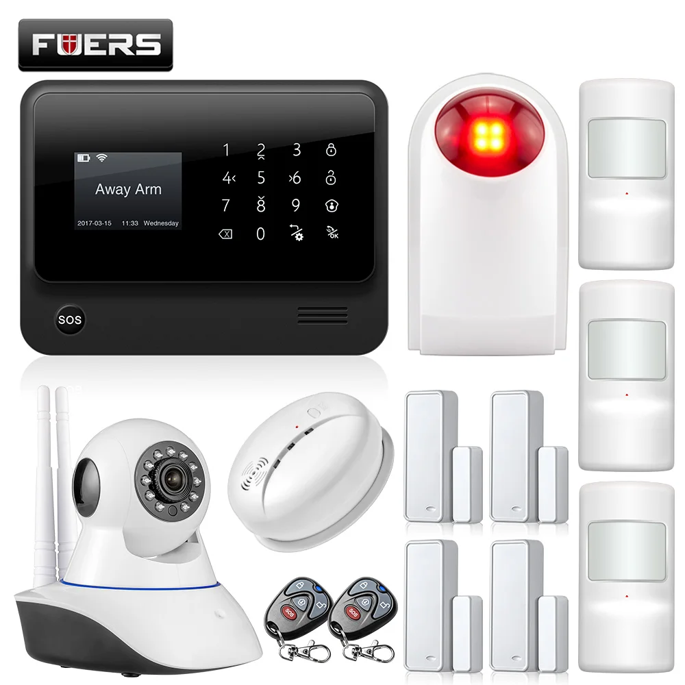 

Fuers 2019 NEW G90B 3G 2.4G WiFi GSM SMS Wireless Home Security System IOS Android APP Remote Control alarm kit