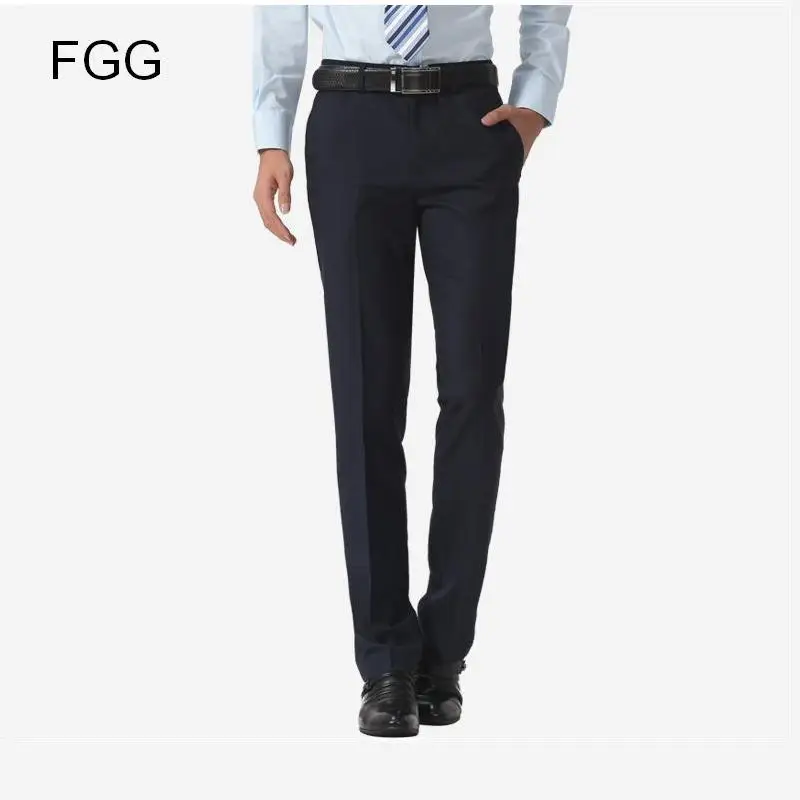 Size 40 Easy Care Casual Business Trousers Formal Office Navy Blue Size 40 Easy Care Casual Business Trousers Formal Office Navy Blue Bestman Wedding Pants For Men Suit Pantalones Hombre In From S