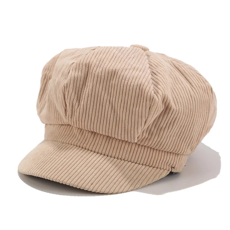 

Female autumn and winter art painter hat British retro octagonal beret