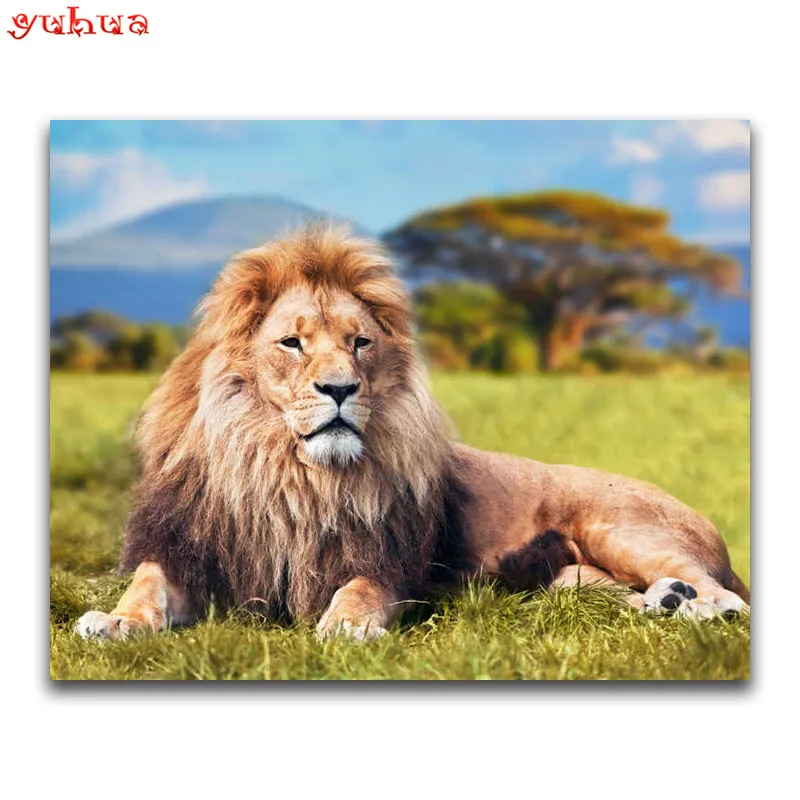 5D DIY Diamond painting Cross stitch Animal Lion Full Square Diamond mosaic colorful Art Round Diamond embroidery dierlijk Tiger_