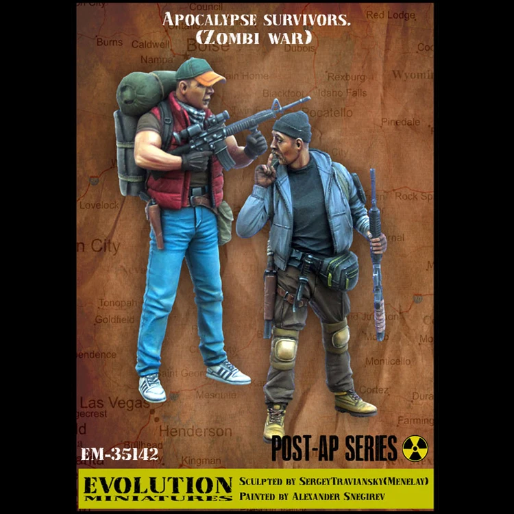 1/35 Scale Unpainted Resin Figure Apocalypse survivors 2 figures