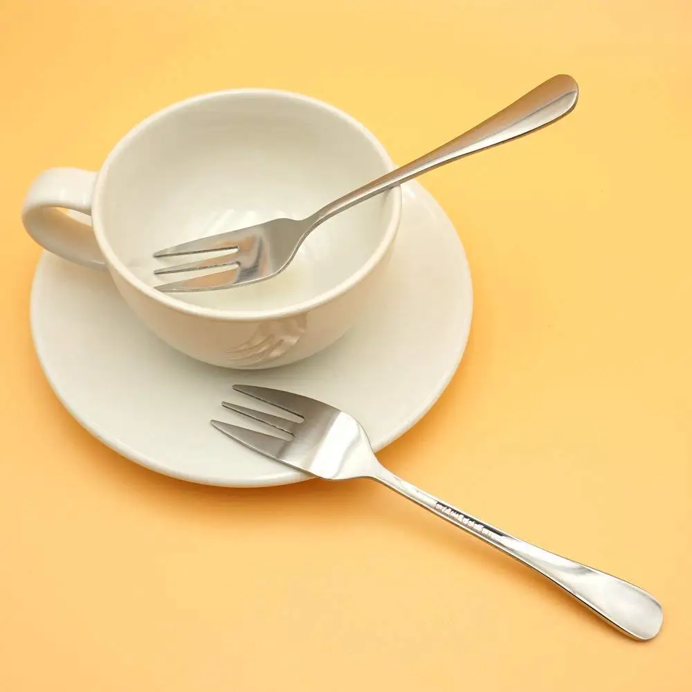 5.5 Inch Salad Cake Fork Stainless Steel Mirror Polished Flatware Cutlery Forks Silverware for Kitchen Matching Spoons or Knifes