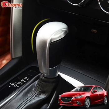 

For Mazda 3 Axela 2014 2015 2016 2017 2018 Chrome Gear Shift Head Cover Trim Handle Control Knob Lid Cap Decoration Car Styling