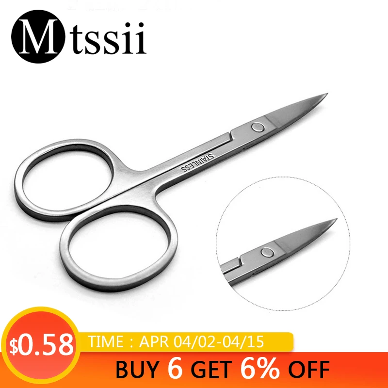 

Mtssii Eyebrow Scissors Eyebrow Trimmer Eyebrow Eyelashes Nose Hair Scissor Stainless Steel Manicure Scissors Cutter Nail Makeup