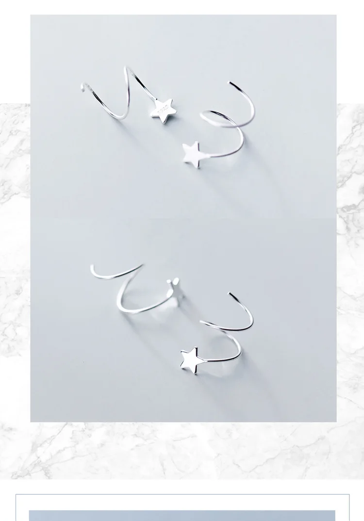 Trustdavis 925 пробы серебряные женские маленькие серьги в форме звезды с ушками и костями, плотно Упакованные мини Двойные серьги DS434