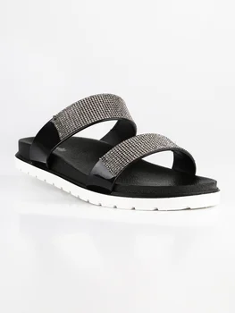 

TRENDY TOO Slippers flat rhinestone-Black