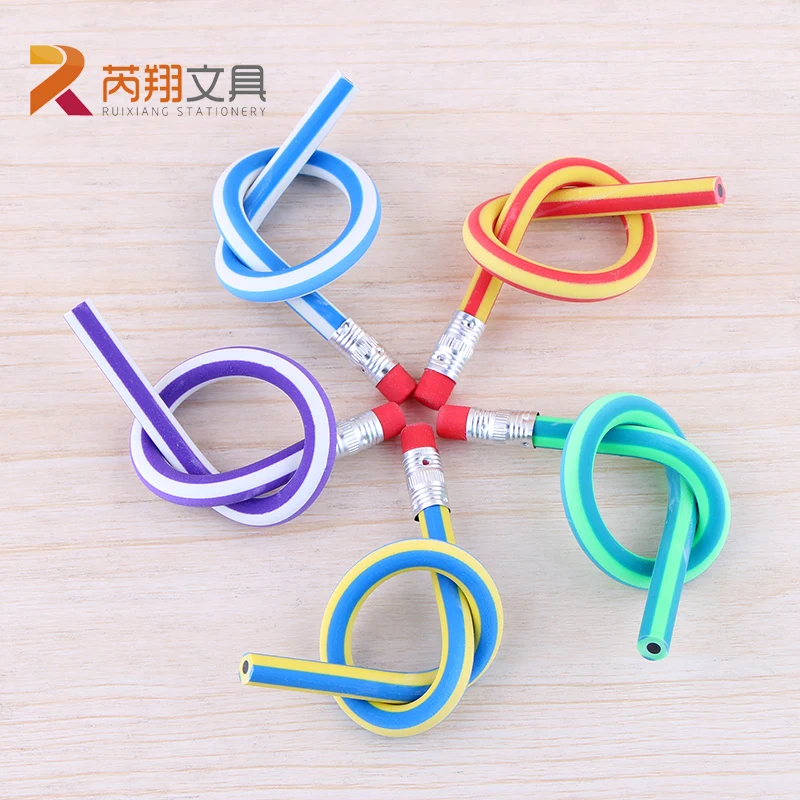 Haawooky KLJHLK535 30 Pcs Colorful Flexible Pencils Magic Bendy Soft Pencil  with Eraser Writing Gift for Kids Children School Fun Equipment