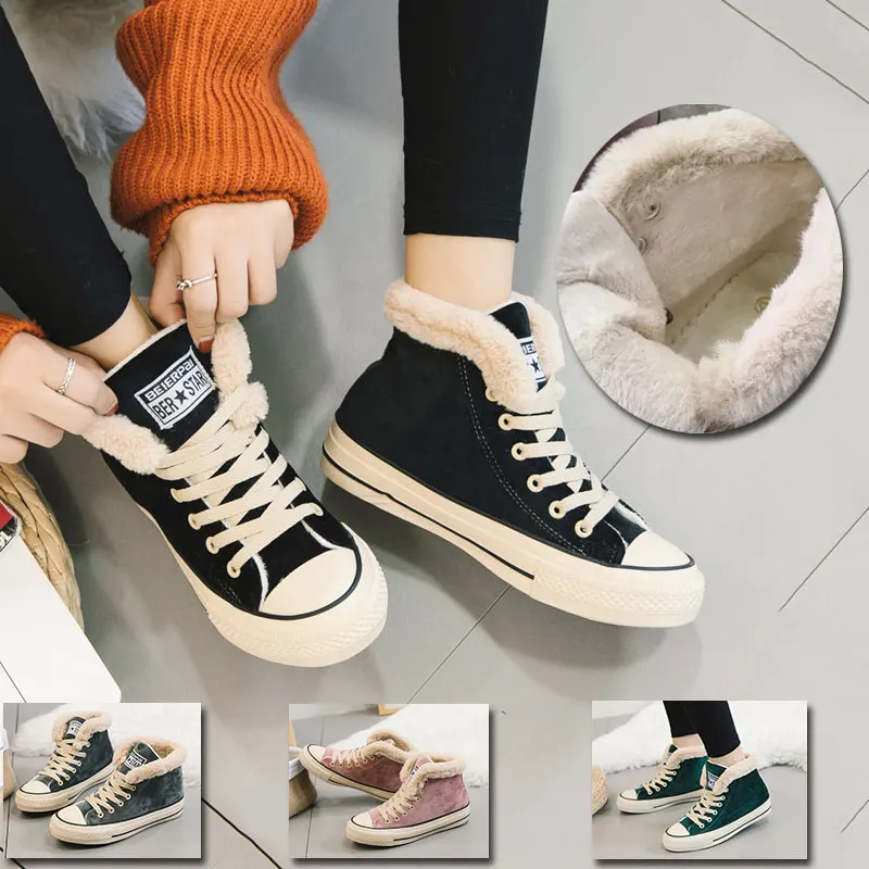 Aliexpress.com : Buy 2018 Winter Running Shoes Women Suede Leather ...