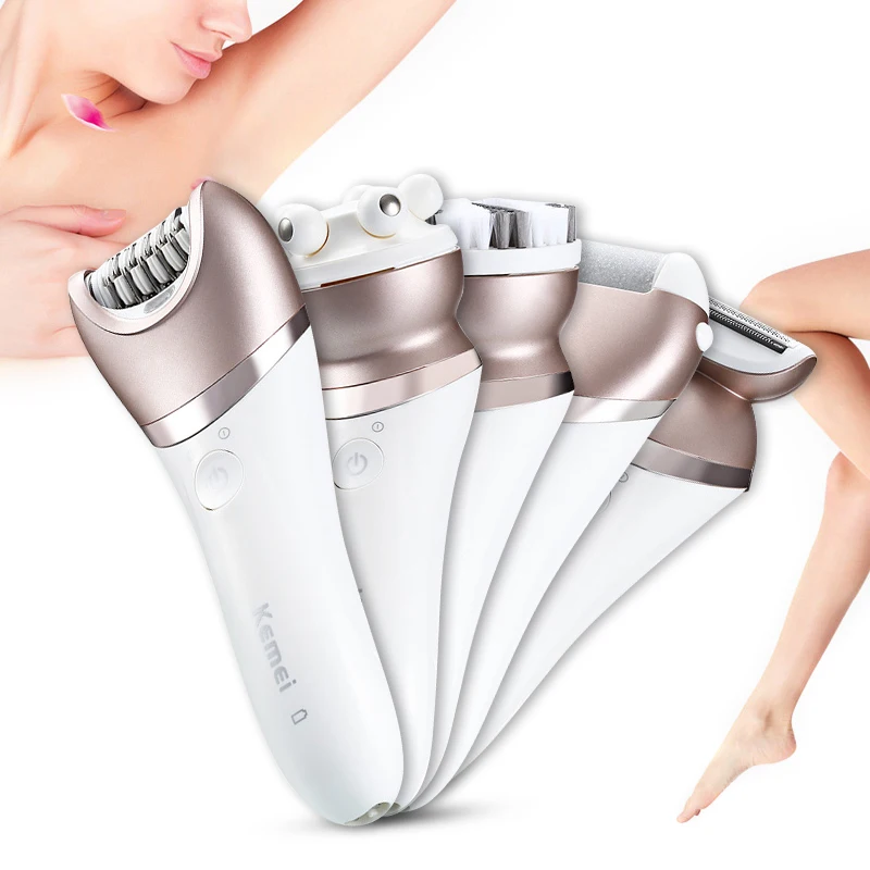 

5 in 1 Rechargeable Electric Women Shaver Epilator Shaving Hair Removal Scraping Female Body Depilation Machine Depilator