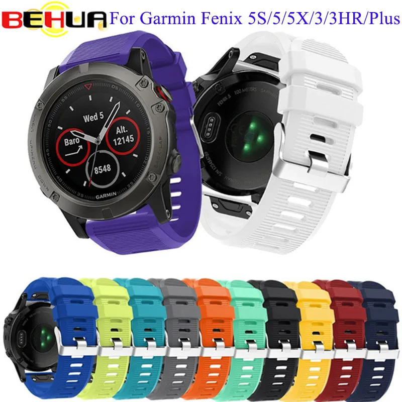 

Watchband Strap for Garmin Fenix 5X 5 5S Plus 3 3HR D2 S60 Watch 26 22mm 20mm Quick Release Silicone Easy fit Wrist Band Strap
