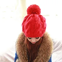 BomHCS милые женские зимние теплые вязаные шапочки ручной работы Шапки