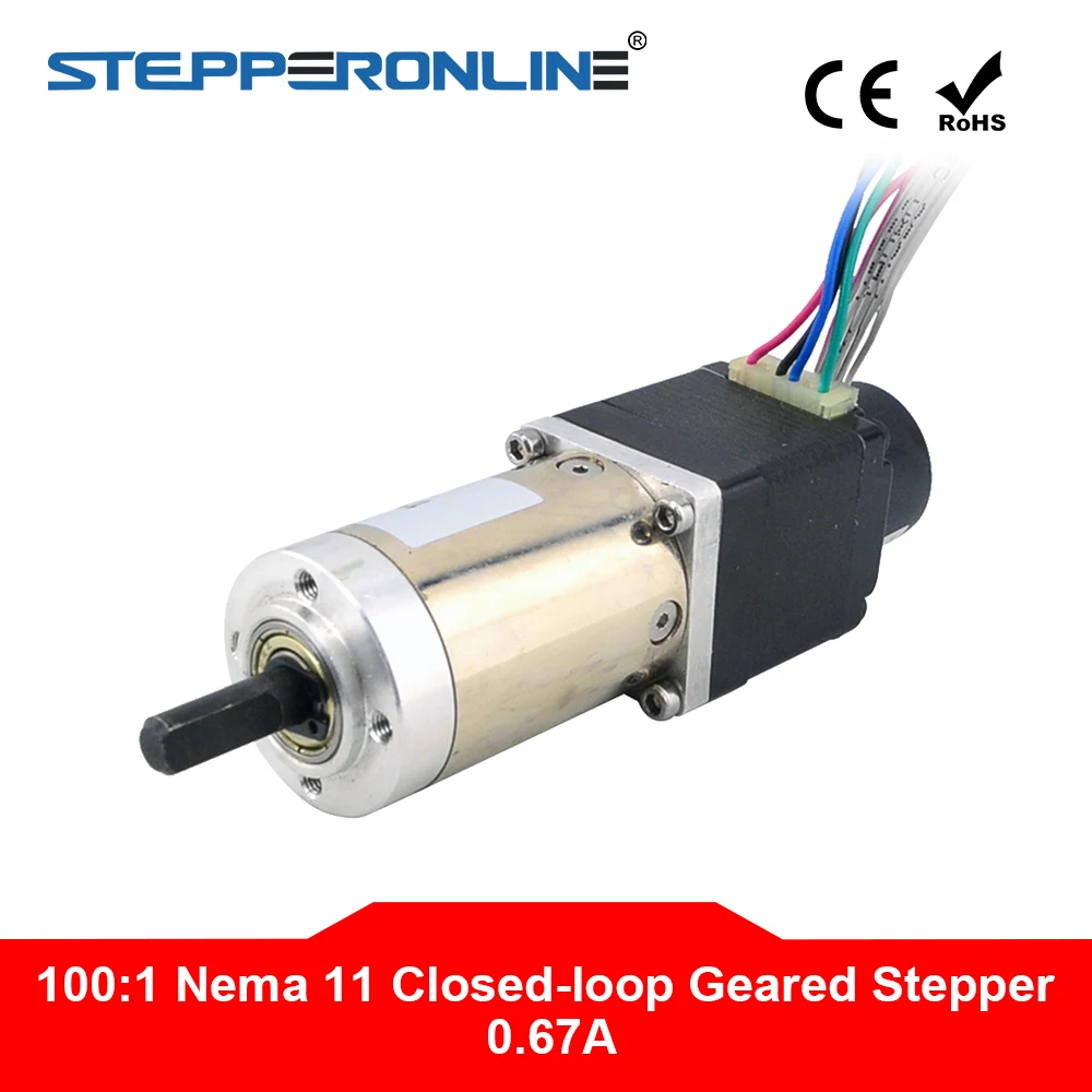 Nema 11 Closed-loop Geared Stepper Motor L=31mm Gear Ratio 100:1 Encoder 300CPR 0.67A Nema11 Step | Обустройство дома