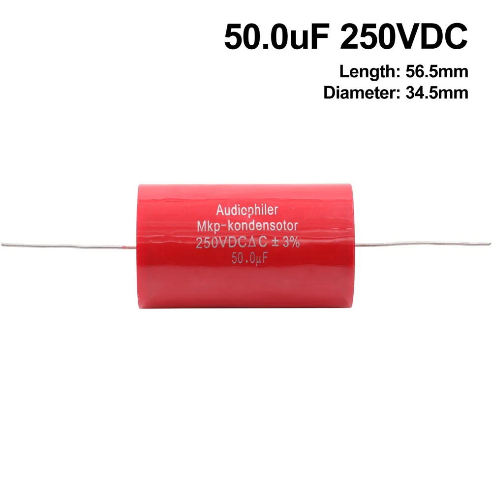 Audiophiler осевой MKP Аудио Конденсатор 33 мкФ~ 150 мкФ 250VDC для Hi-Fi частоты емкость гитары усилитель DIY - Цвет: 50uF-250VDC