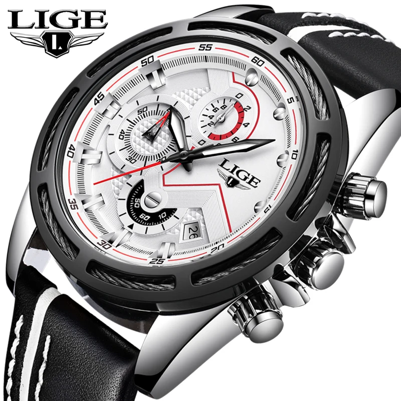 

LIGE Mens Watches Top Brand Luxury Fashion Casual Sport Quartz Watch Men Date Waterproof Business Wrist Watch Relogio Masculino