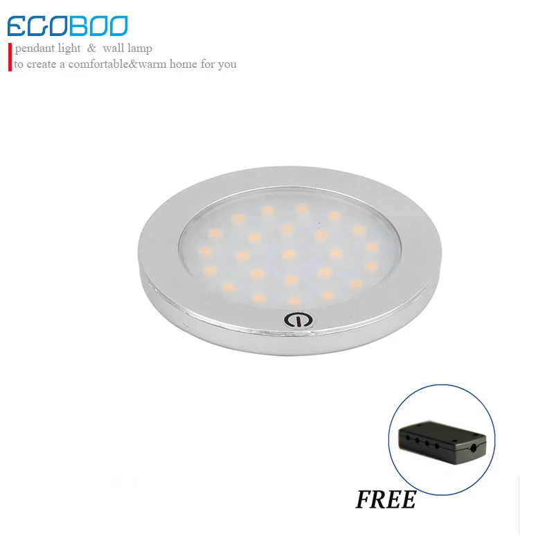 motion sensor light led lampada touch lights lamp Dia 68mm 12v round flat surface under showcase cabinet light 2w (2pcs/lot )