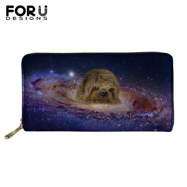 FORUDESIGNS/Для женщин PU Длинные кошельки Ленивцы с анималистическим принтом женские наличные деньги кошелек для монет кошелек держатель для карт телефон карман Cartera Mujer - Цвет: HXA24