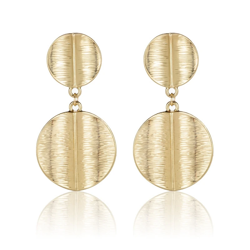 

MISANANRYNE Unique Metal Drop Earrings Trendy Gold Color Round Statement Earrings for Women New Arrival wing Fashion Jewelry