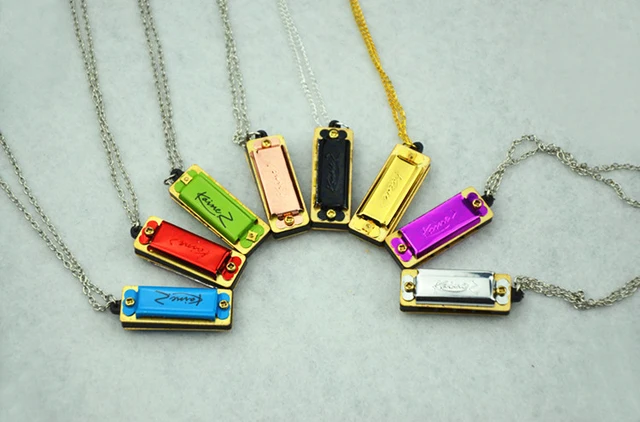 Free shipping! Mini gift harmonica 4 holes 8 tone mini necklace harmonica 8 tone necklace harmonica mini small harmonica(2 Pcs)