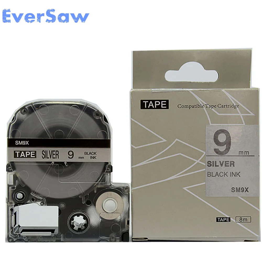 3PK KingJim SM9X SM9XC LC 3SBE черный на матовом серебре 9 мм возможна печать ленте labelworks LW 300 400