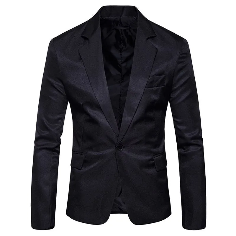 

Men's Self-cultivation Pure-color Small Suit Single size seven solid color single-row slim fit fashion cotton suit top coat