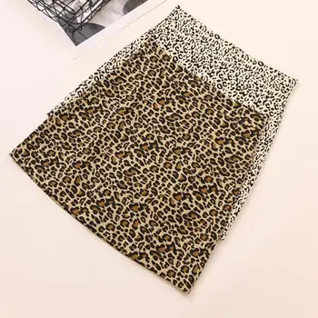 

2018 New Winter Fall Fashion Women A Line Leopard Pencil Mini Skirt , Ladies Female Slim Sexy Autumn Spring High Waisted Skirts