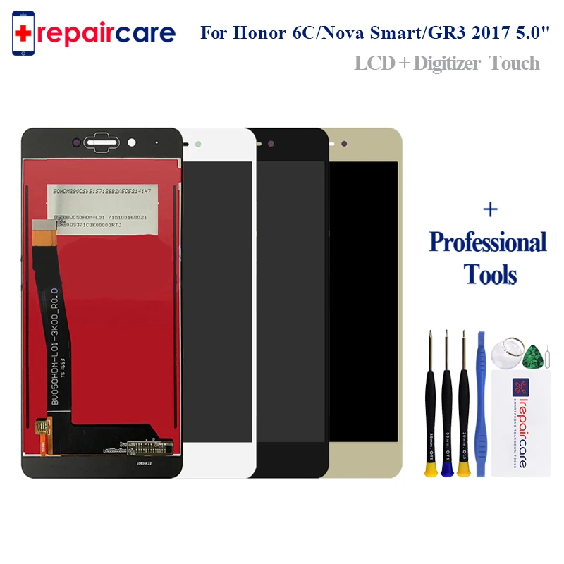 

DHL 10PCS 5.0 inch Full LCD DIsplay+Touch Screen Digitizer Assembly + Frame For Huawei Honor 6C DIG-L01 / Nova Smart / DIG-L21HN