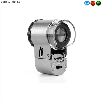 

AIBOULLY 9882A Mini Microscope 50X Times Handheld Magnifier With LED Light UV Violet Light Banknote Identification Antique